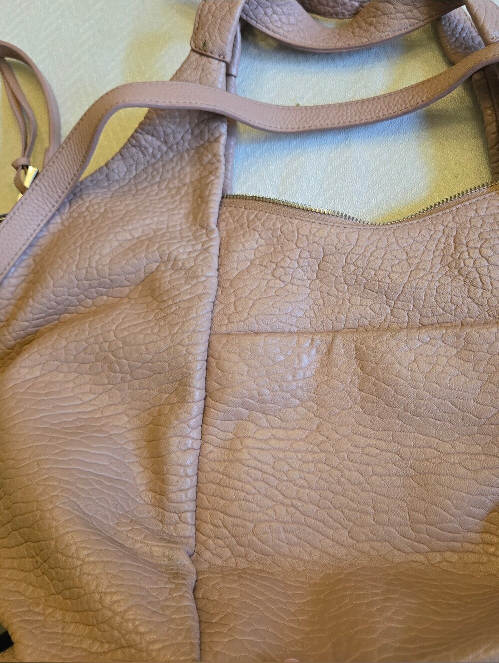 Vince Camuto, Large, Women's Pebbled Leather Tote Bag in Dusty Pink
